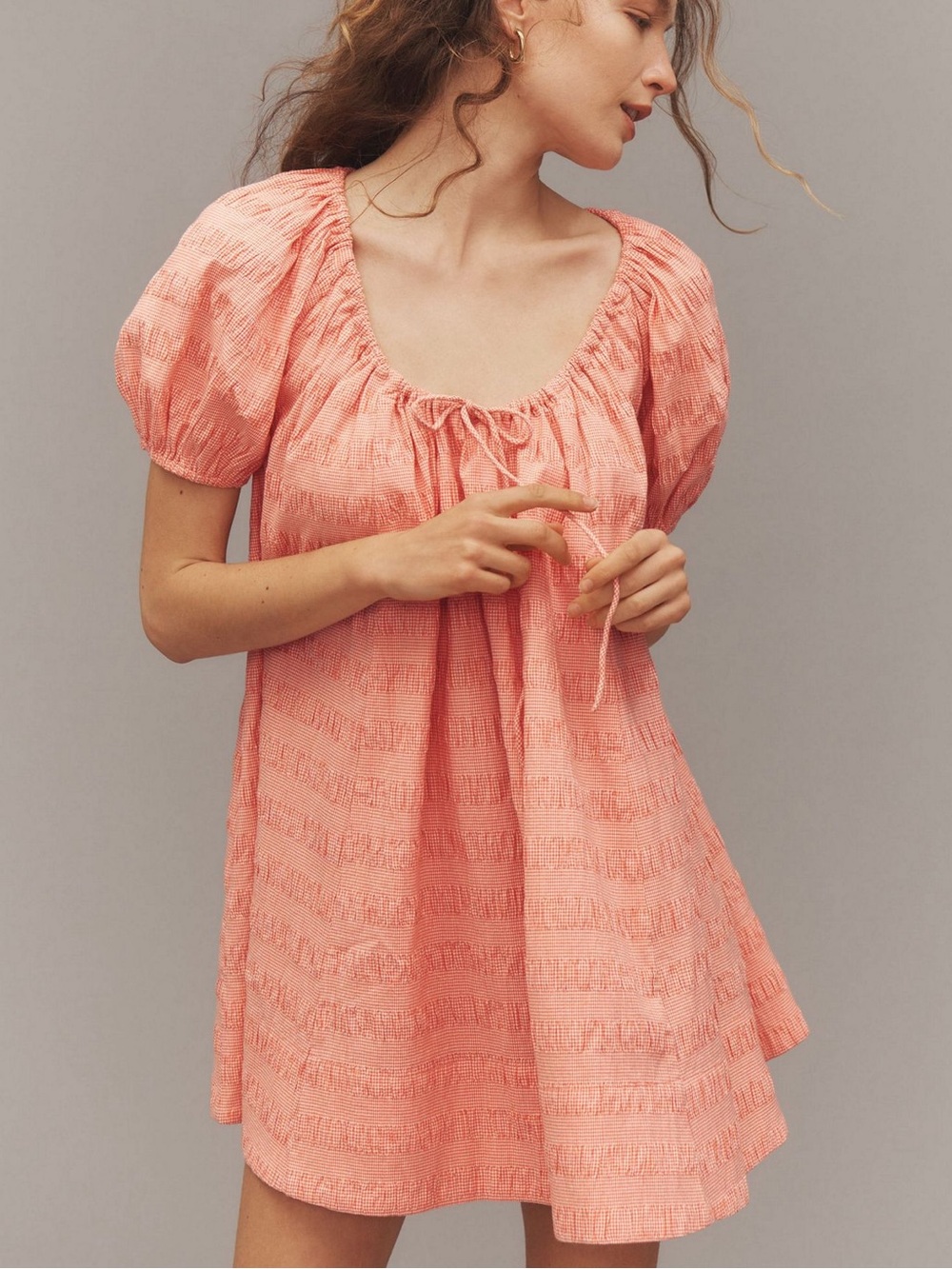 Anthropologie Maeve Scoop Neck Mini Swing Dress